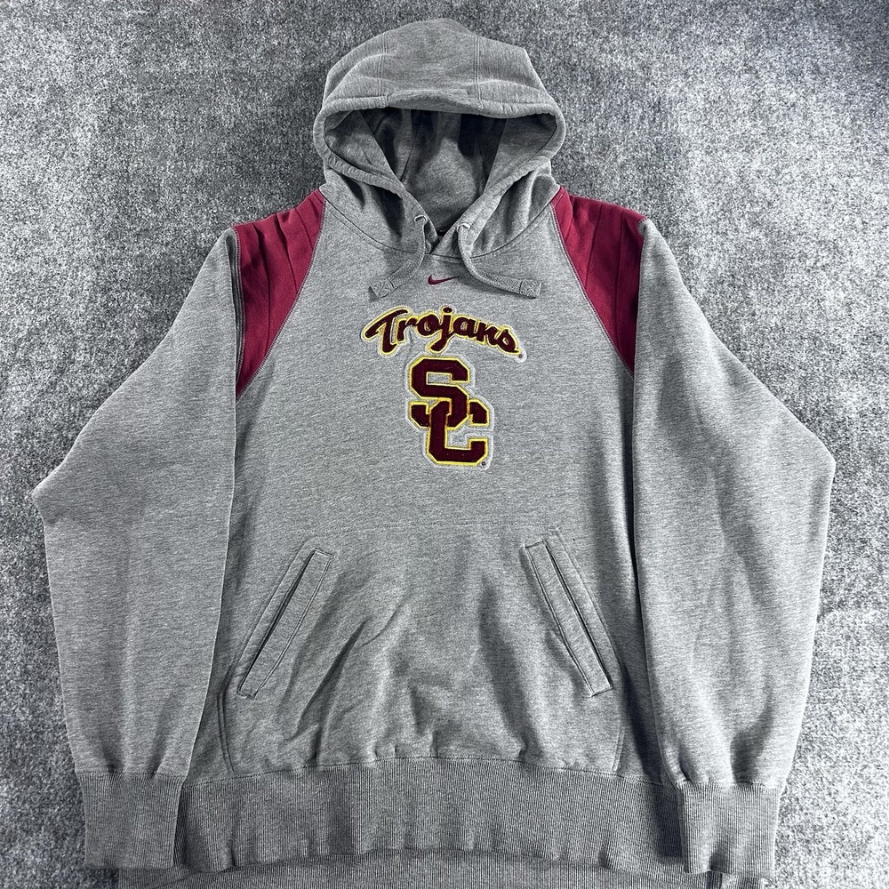 Vintage Y2K USC Trojans Nike Team Center Swoosh Hoodie Size Men's XL NCAA Sports